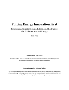 Putting Energy Innovation First - Energy Innovation Reform Project