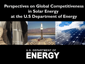 Perspectives on Global Competitiveness in Solar Energy at the U.S