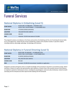 National Diploma in Funeral Directing (Level 5)