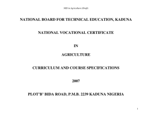 NATIONAL BOARD FOR TECHNICAL EDUCATION, KADUNA