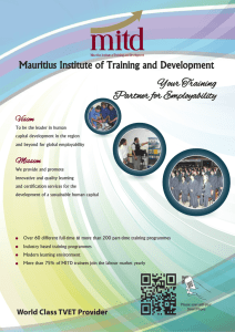 Course Booklet - Mauritius Institute of Training and Development