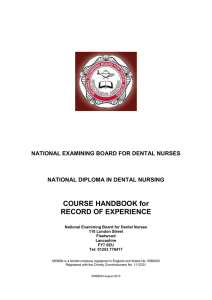 COURSE HANDBOOK for RECORD OF EXPERIENCE