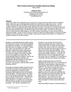 Risk Control Hierarchy Clarifies Electrical Safety