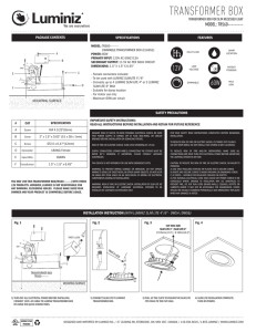 Instruction Manual - Slimlite Transformer