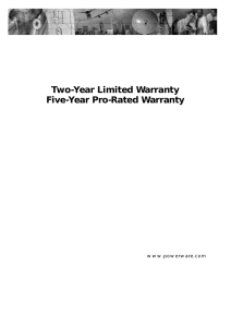 Two-Year Limited Warranty Five-Year Pro