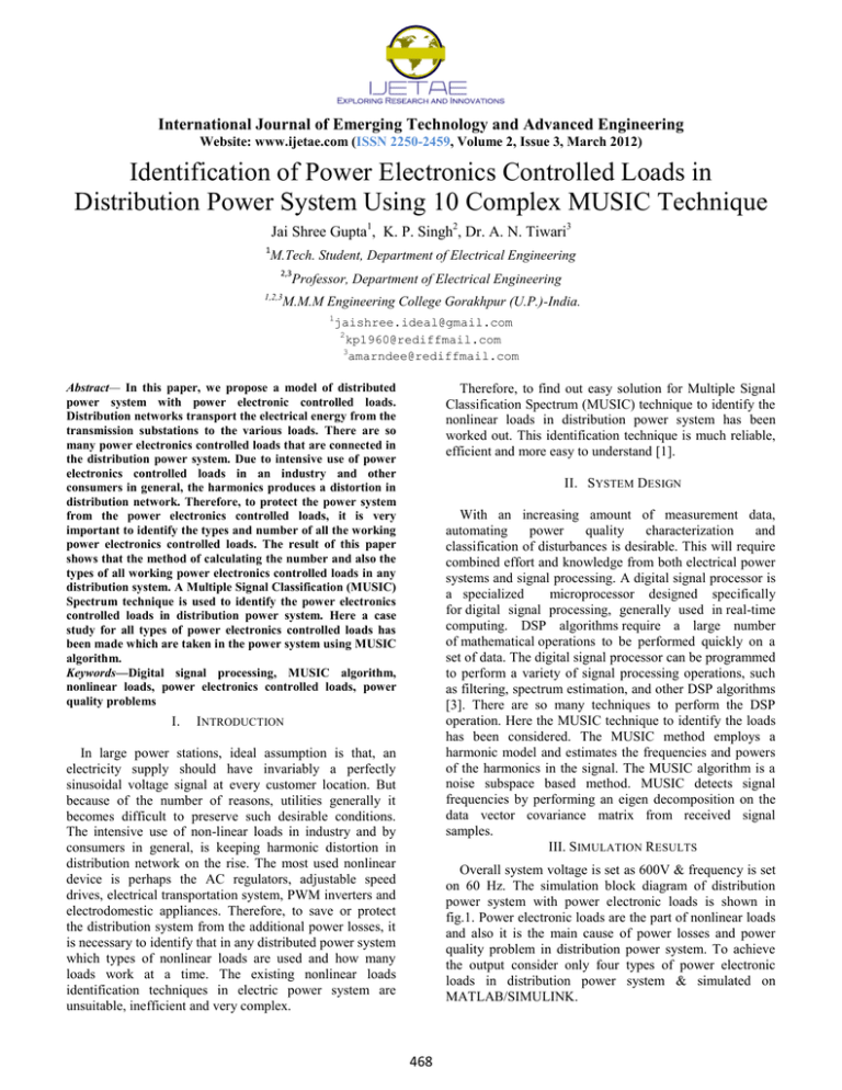 Identification of Power Electronics Controlled Loads in