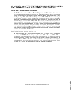 An Active Power Factor Correction Laboratory Experiment for Power