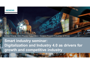 Smart industry seminar: Digitalization and Industry 4.0 as drivers for