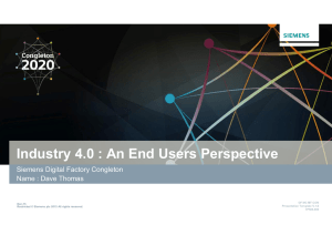 Industry 4.0 : An End Users Perspective