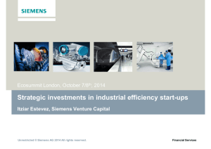 Strategic investments in industrial efficiency start-ups