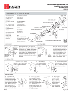 3500 Series ANSI Grade 2 Lever Set Installation Instructions