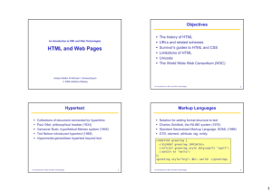 HTML and Web Pages