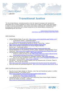 UNRIC Library Backgrounder: Transitional Justice