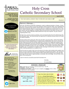 April 2015 - Holy Cross Catholic Secondary School