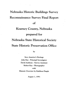 Nebraska Historic Buildings Survey Reconnaissance Survey Final