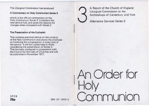 Proposals for Holy Communion