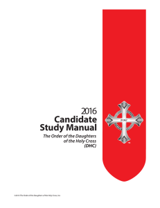 Candidate Study Manual - Order of the Daughters of the Holy Cross