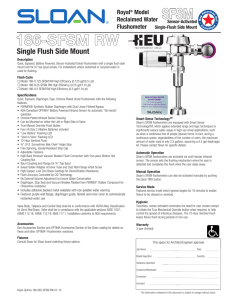 ROYAL 186 SFSM RW Flushometers Information Sheet