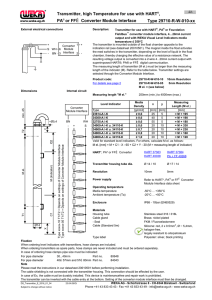 PA® or FF™ Converter Module Interface Type 29710-R-W-010