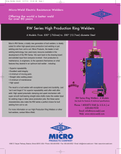 RW Series High Production Ring Welders