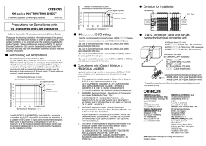 NX series INSTRUCTION SHEET Precautions for Compliance with