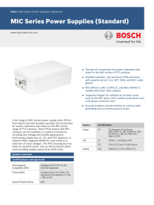 Bosch...... MIC Series Power Supplies (Standard)