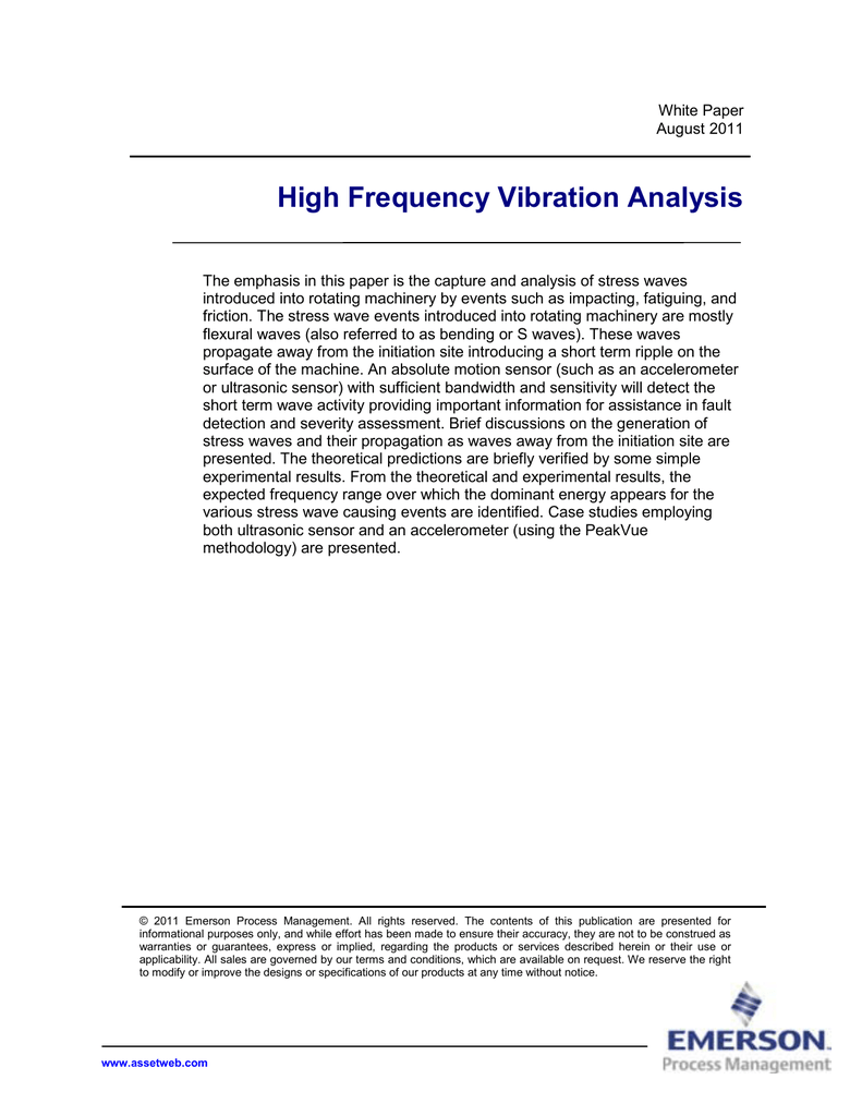 Vibration Analysis Chart Emerson