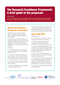 The Research Excellence Framework: A brief guide to the proposals
