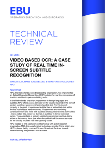 video based ocr: a case study of real time in- screen subtitle