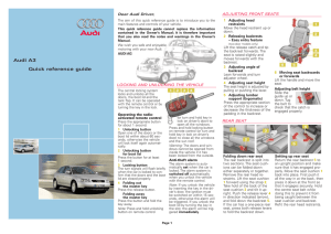 Audi A3 Quick reference guide