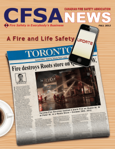 CFSA News (Fall 2012) - Canadian Fire Safety Association