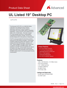 UL Listed Desktop PC - Advanced Fire System