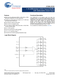 CY2DL15110, 1:10 Differential LVDS Fanout Buffer with Selectable