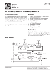 AV9110 Serially Programmable Frequency Generator