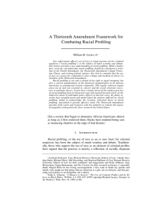 A Thirteenth Amendment Framework for Combating Racial Profiling