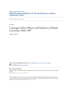 Catalogue of the Officers and Students of Atlanta University, 1906