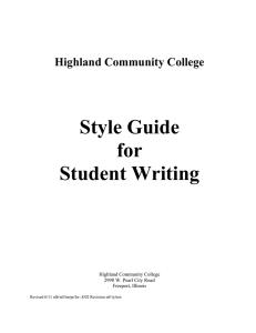 HCC Student Writing Style and Form Guide