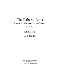 The Babees` Book - York University