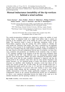 Mutual inductance instability of the tip vortices behind a wind turbine