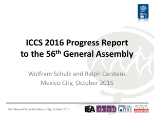 ICCS 2016 Progress Report to the 56th General Assembly