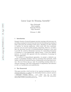 Linear Logic for Meaning Assembly