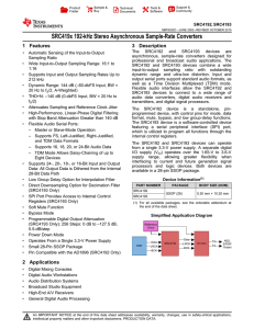 SRC419x 192-kHz Stereo Asynchronous