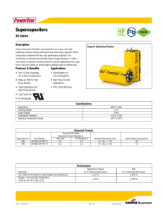 XV Series Supercapacitors Datasheet