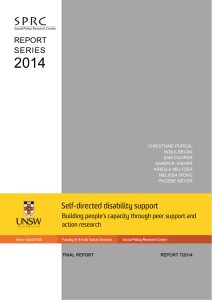Self-directed disability support REPORT SERIES
