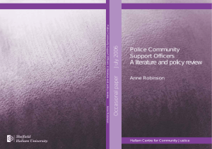 Police Community Support Officers A literature and policy review