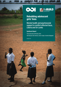 Rebuilding adolescent girls` lives: mental health and psychosocial