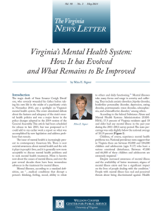 Virginia`s Mental Health System - Weldon Cooper Center for Public
