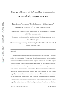Energy efficiency of information transmission by electrically coupled