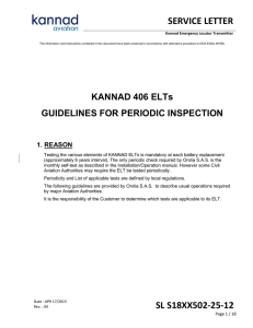 Periodic inspection of S18XX502-02 ELT