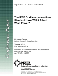 The IEEE Grid Interconnections Standard: How Will it Affect Wind
